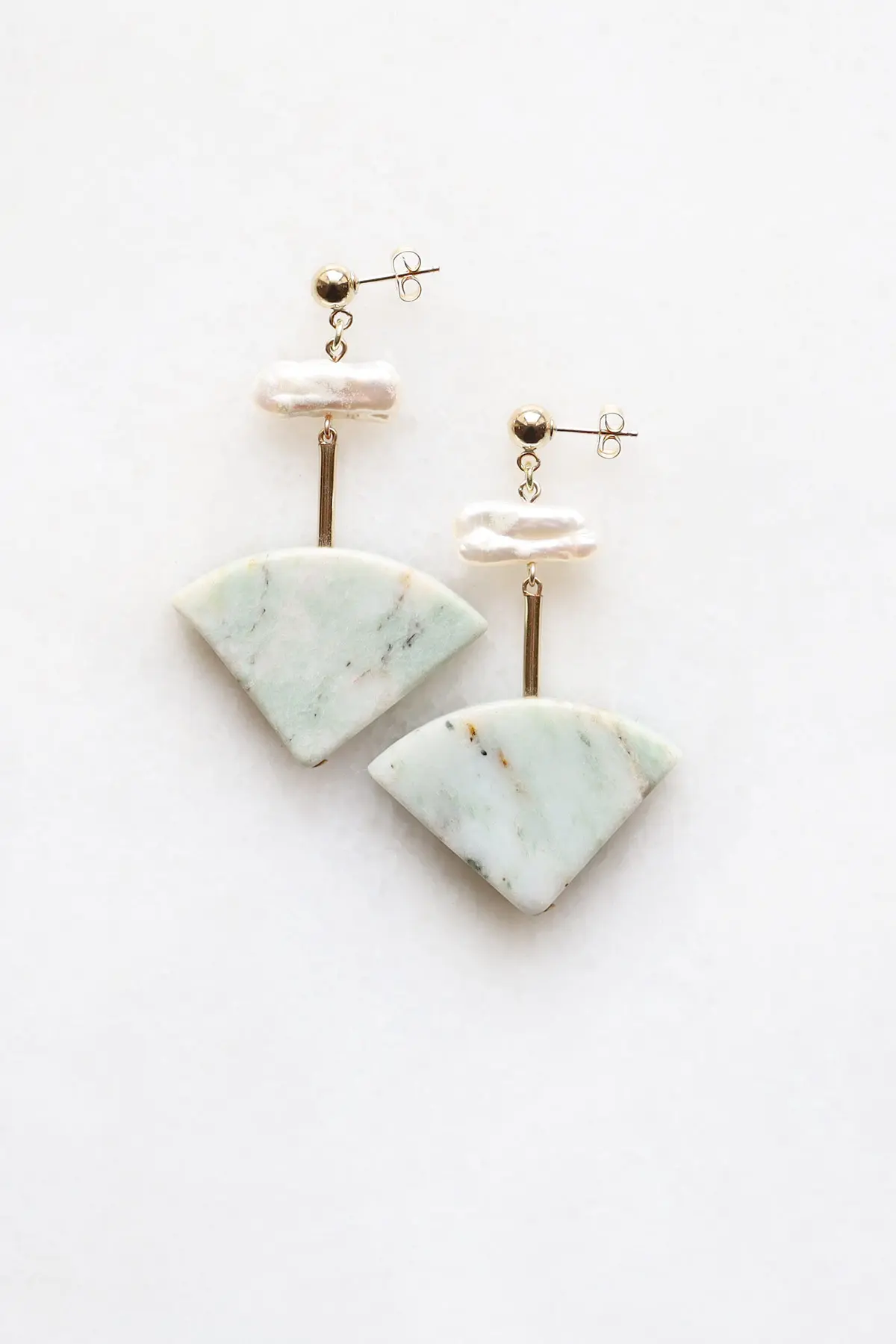 Marble and Pearl Earrings