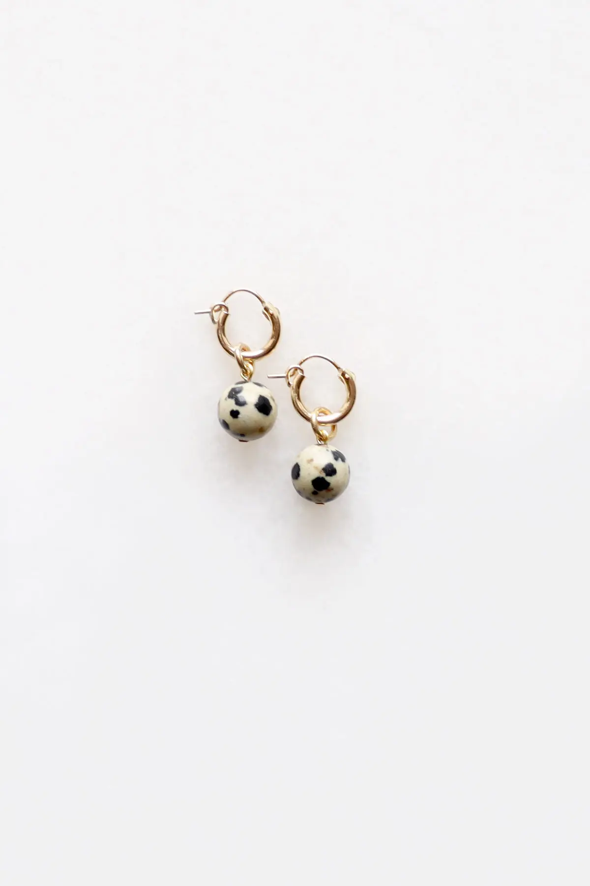 Dalmatian Stone Hoop Earrings