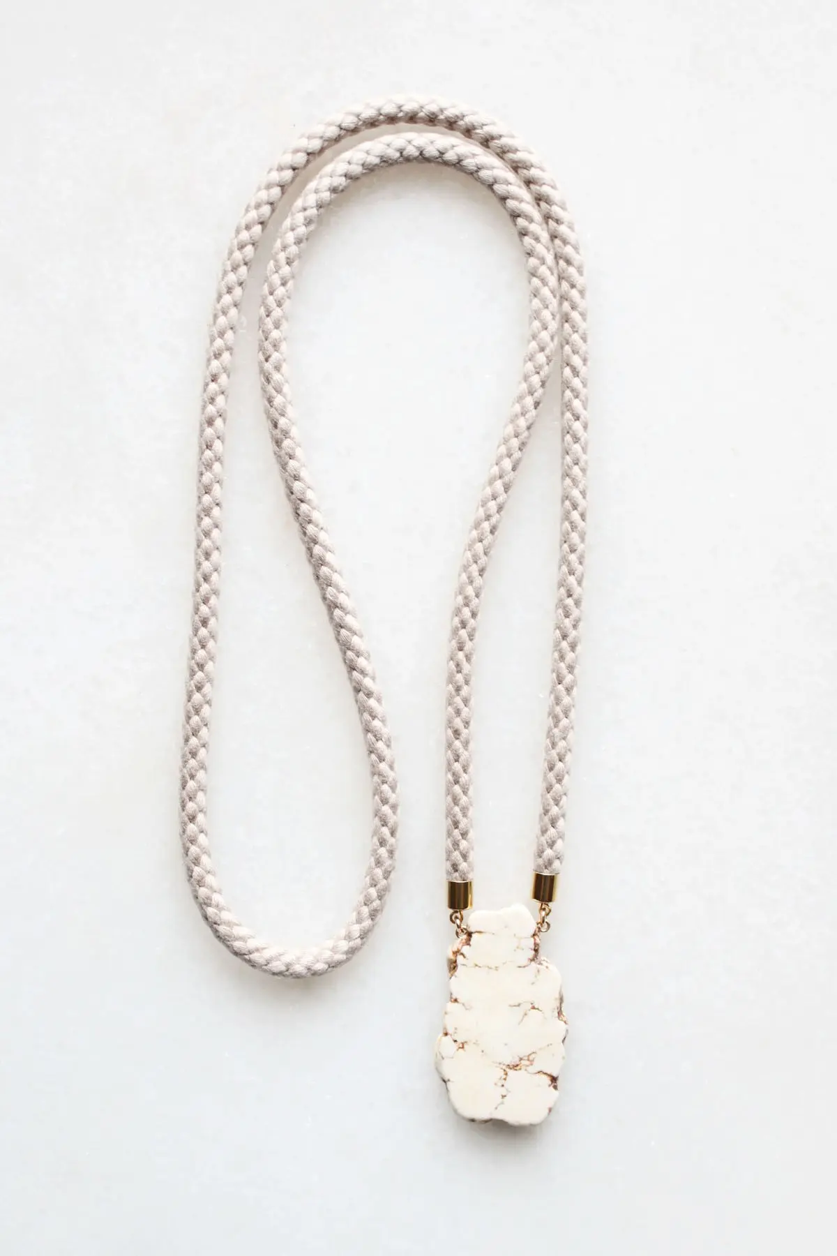 Natural Magnesite and Rope Necklace