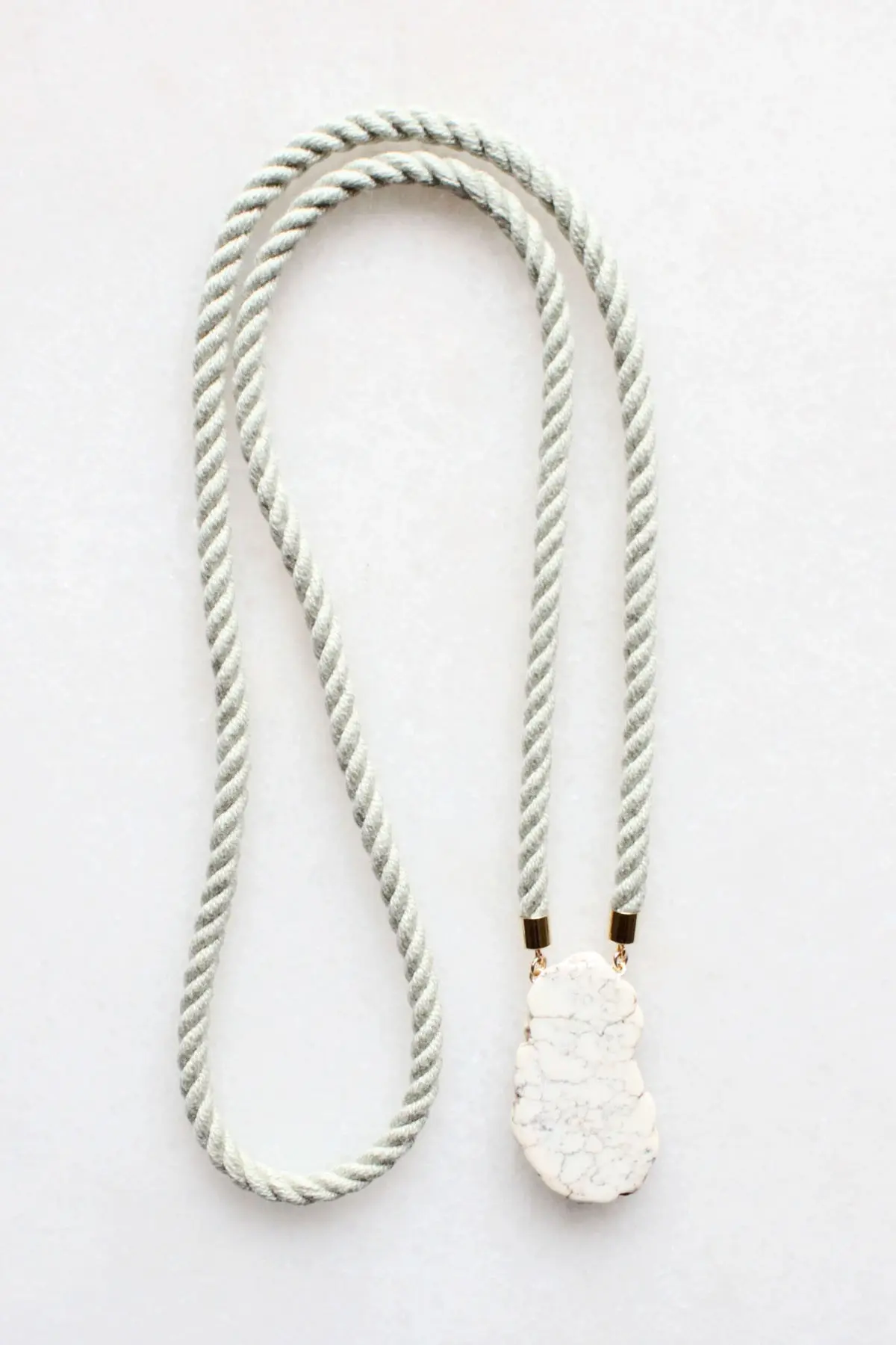 Natural Magnesite and Rope Necklace