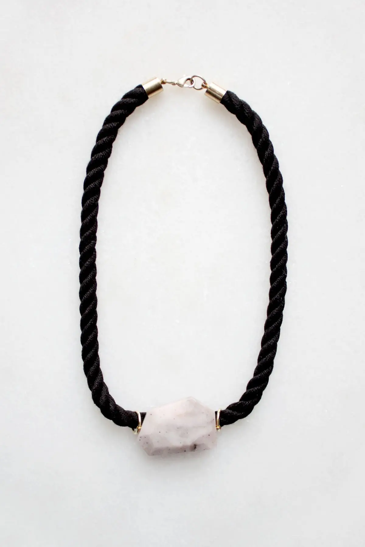 Pink Opal and Rope Necklace