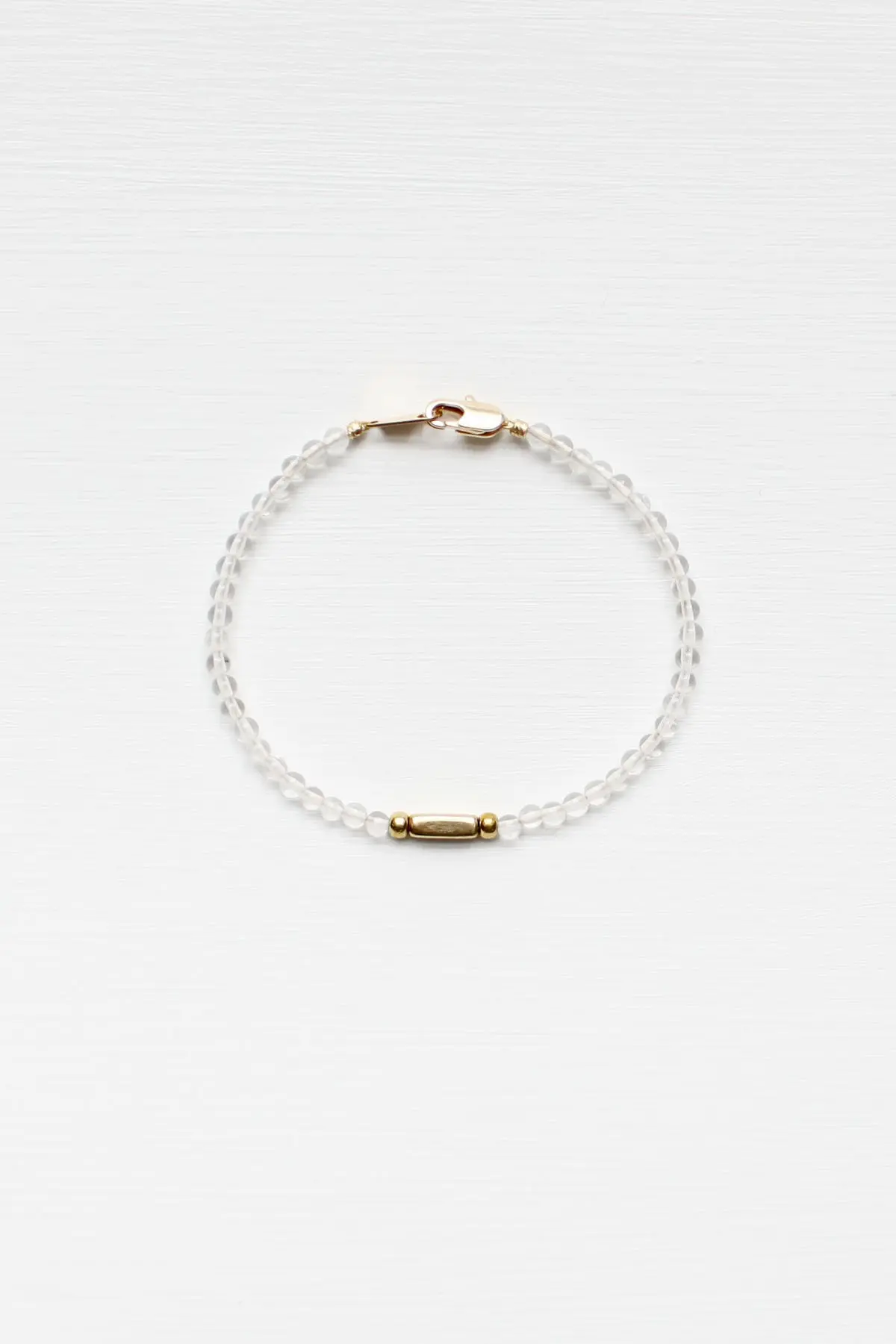 Crystal Quartz and Brass Bracelet