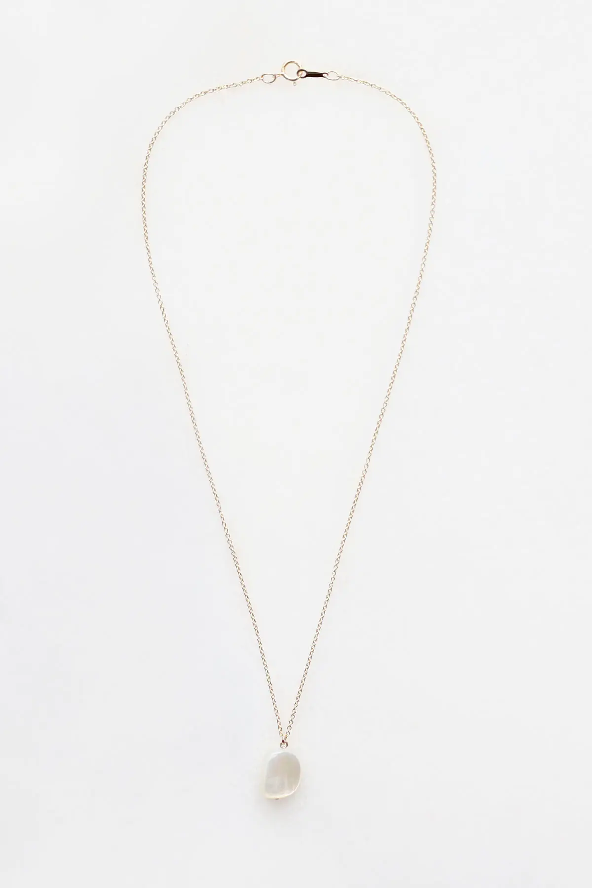 Mother of Pearl Charm Necklace - 14kt gold fill