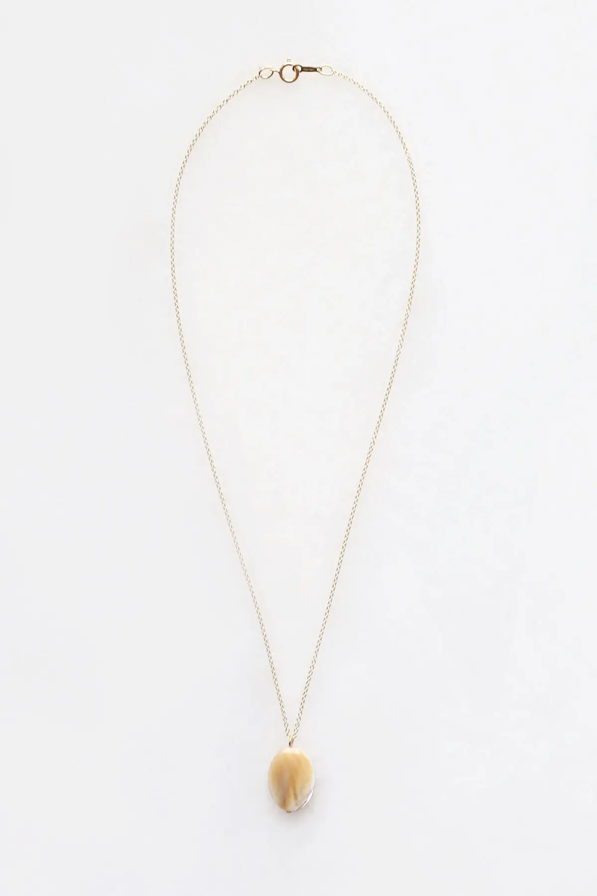 Mother of Pearl Oval Pendant Necklace - 14kt gold fill