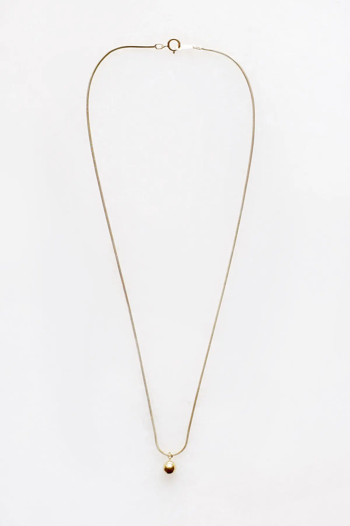 Sphere Drop Snake Chain Necklace - 14kt gold fill
