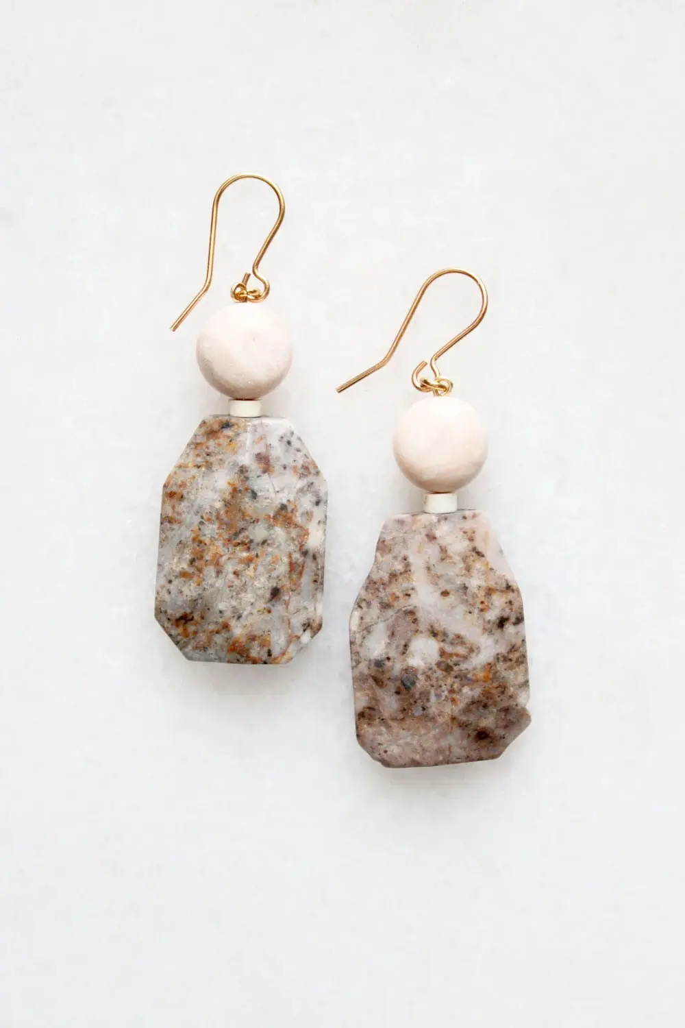 Feldspar and Opal Earrings