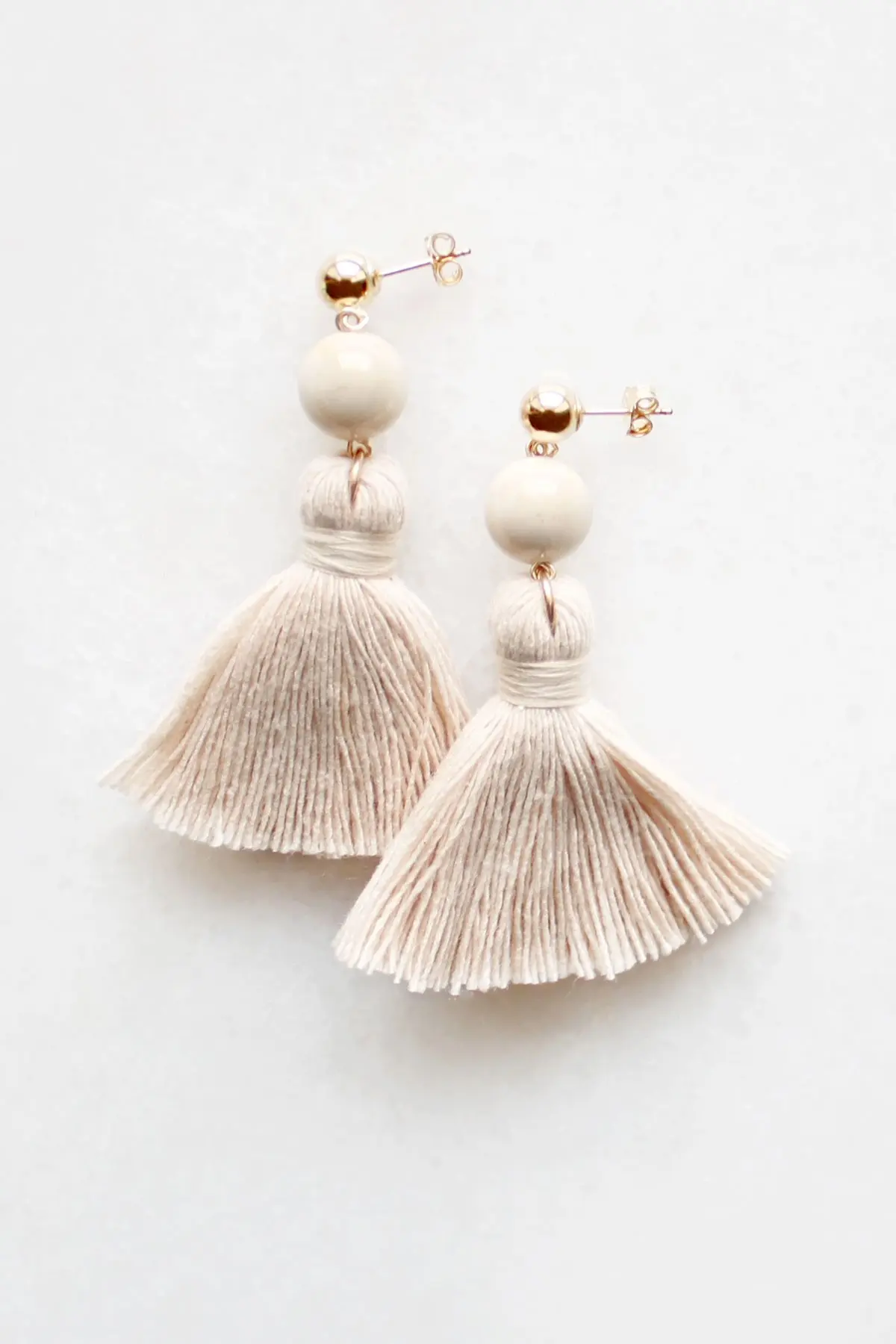 Riverstone Tassel Earrings in Peach Blush