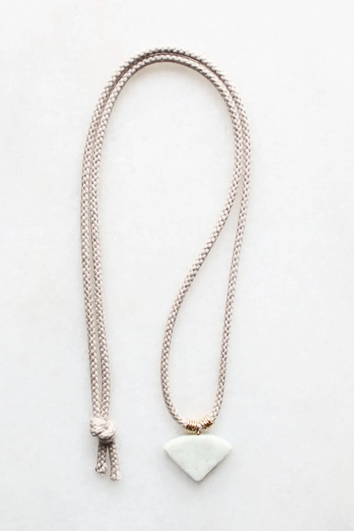 Braided Cord and Marble Necklace
