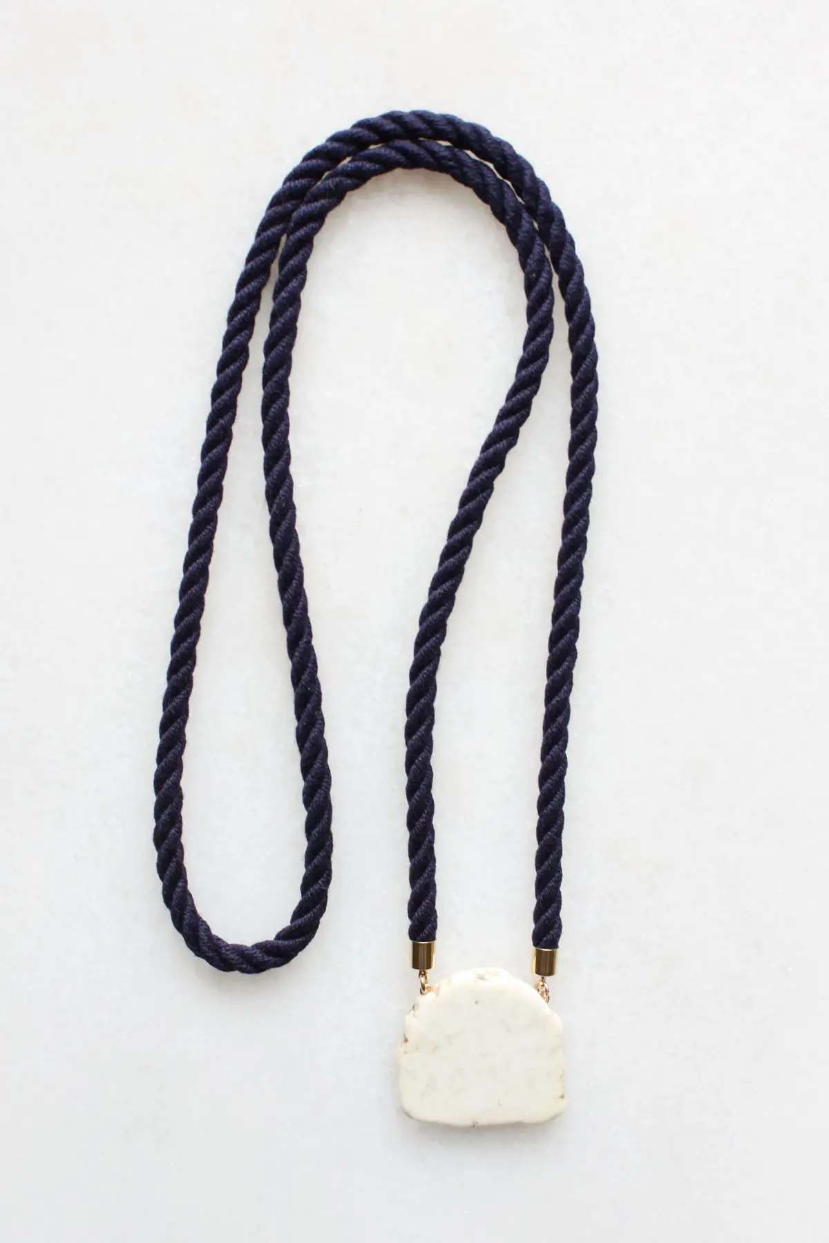 Natural Magnesite and Rope Necklace