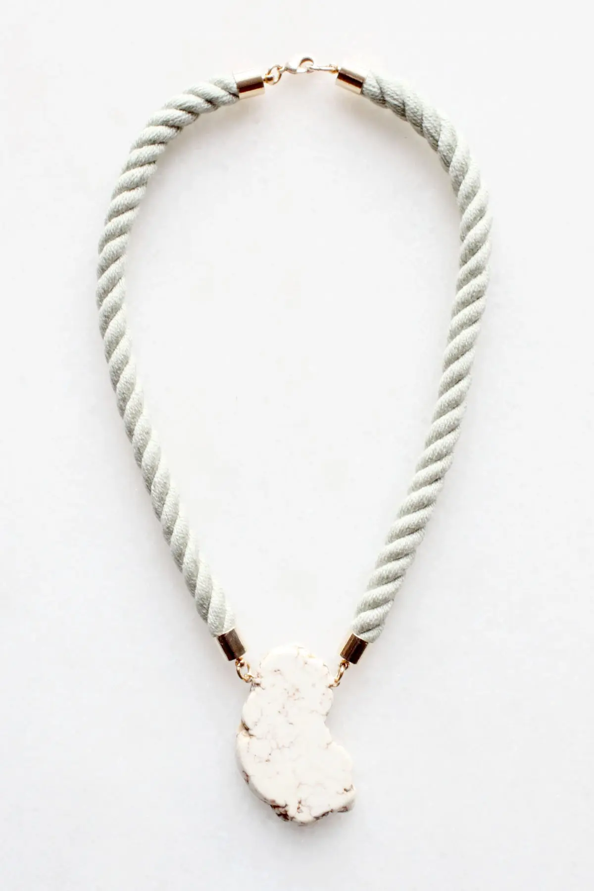 Natural Magnesite and Rope Necklace