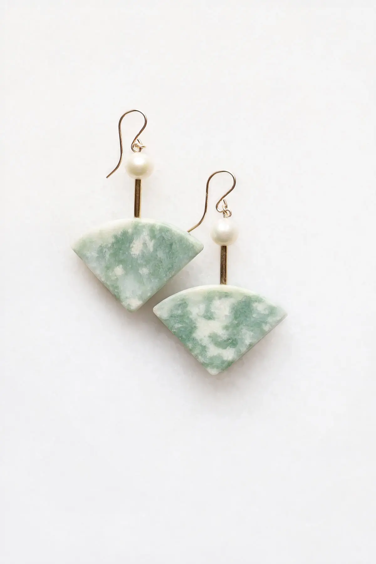 Marble and Pearl Earrings