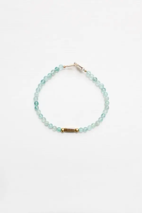 Apatite and Brass Bracelet