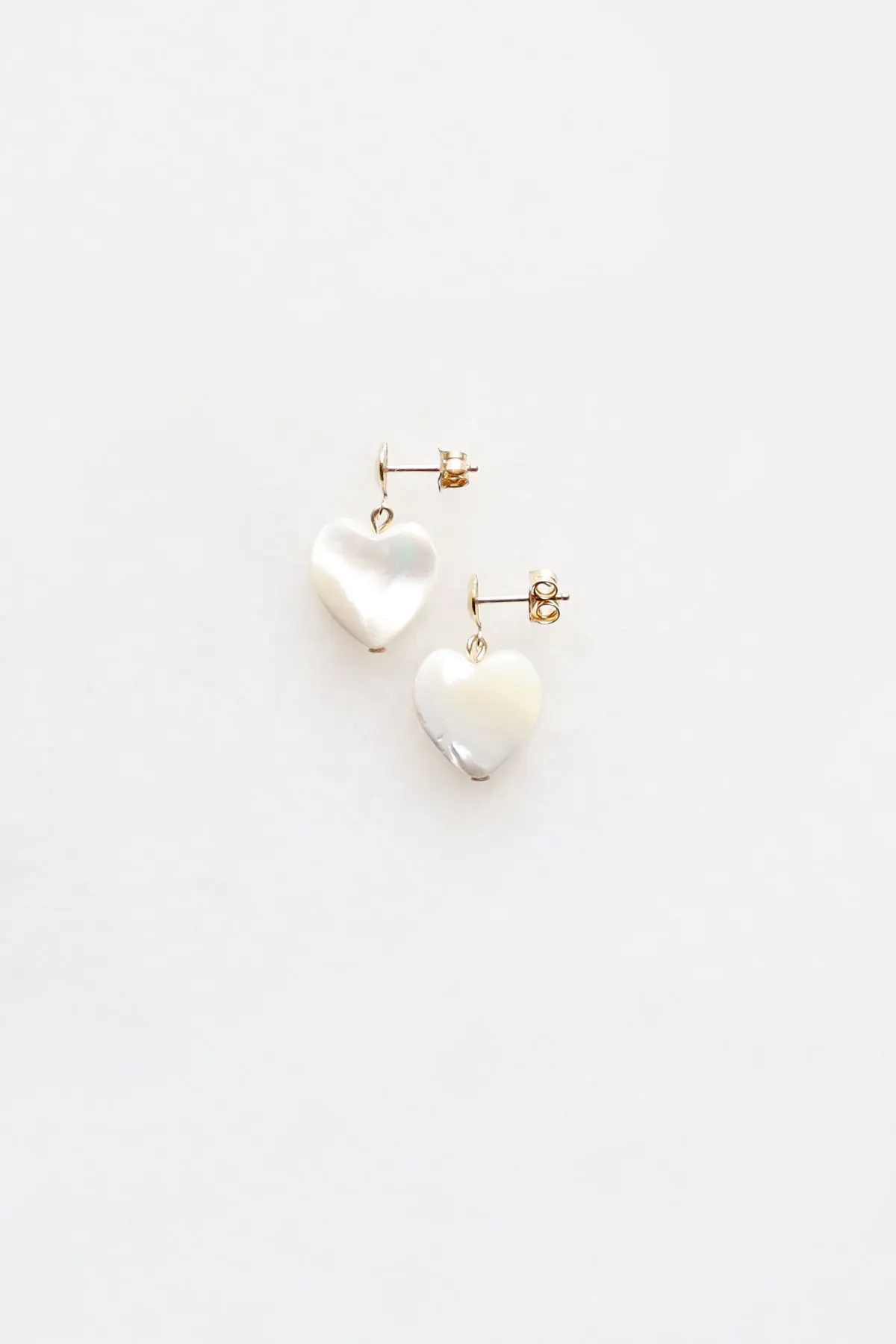 Mother of Pearl Heart Earrings