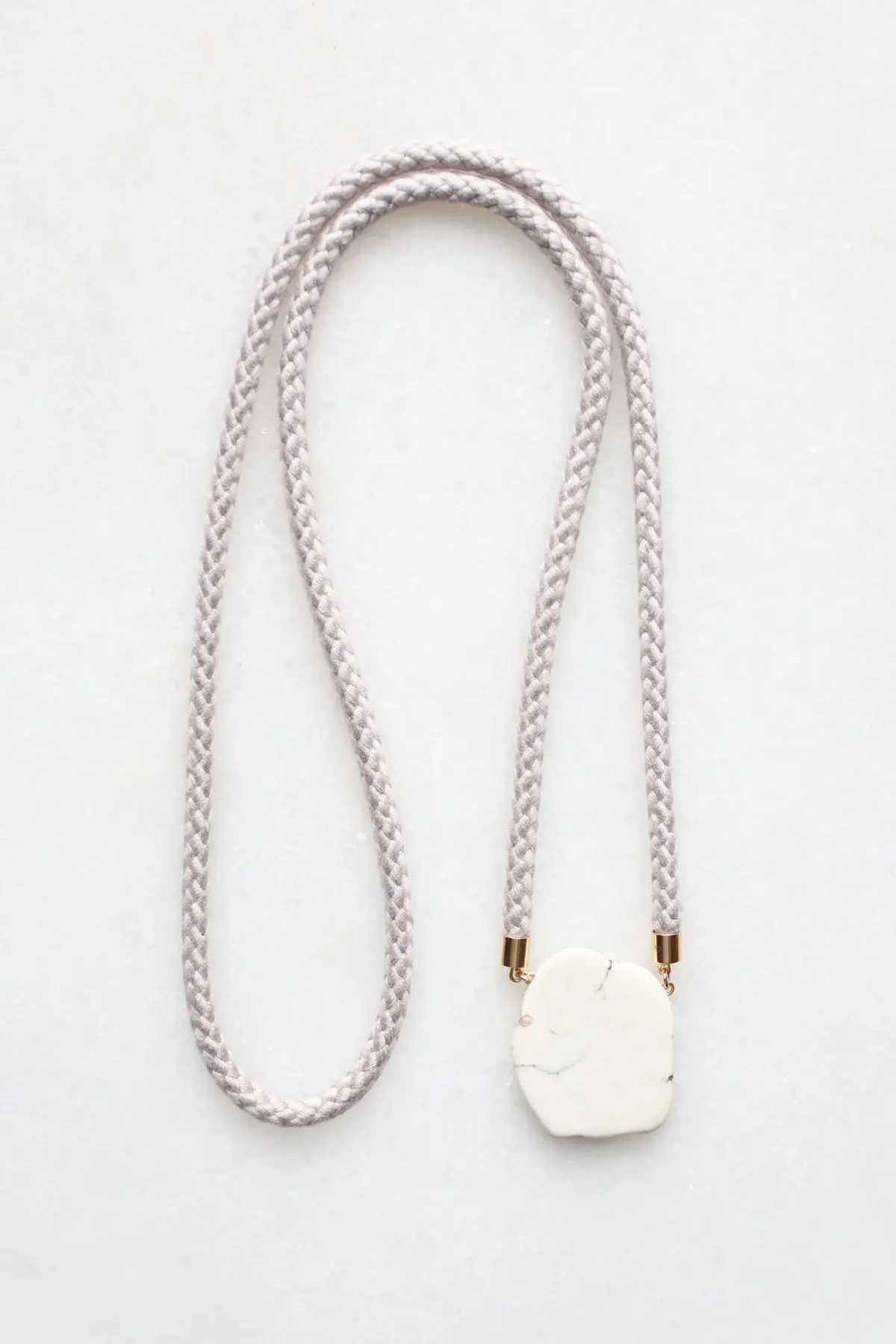 Natural Magnesite and Rope Necklace