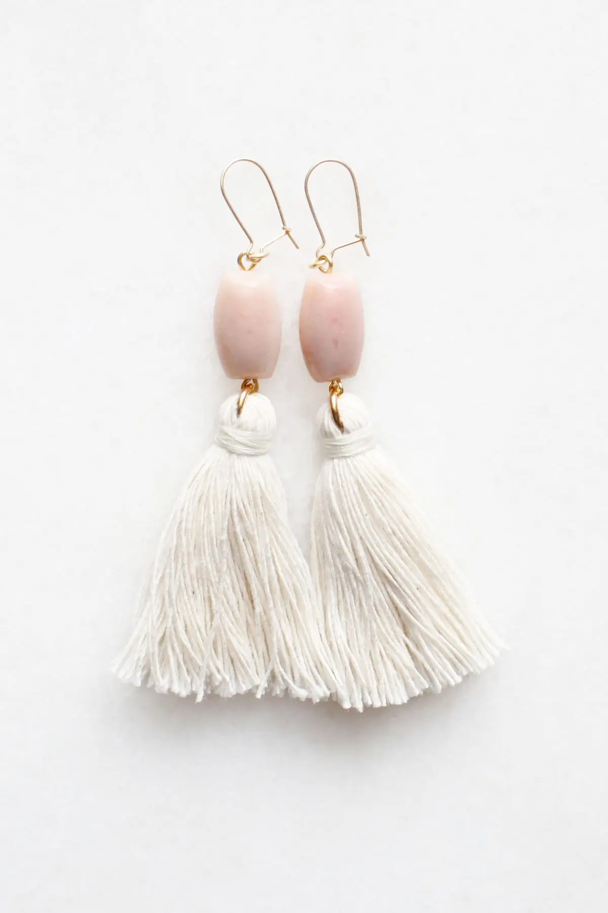 Pink Opal Tassel Earrings