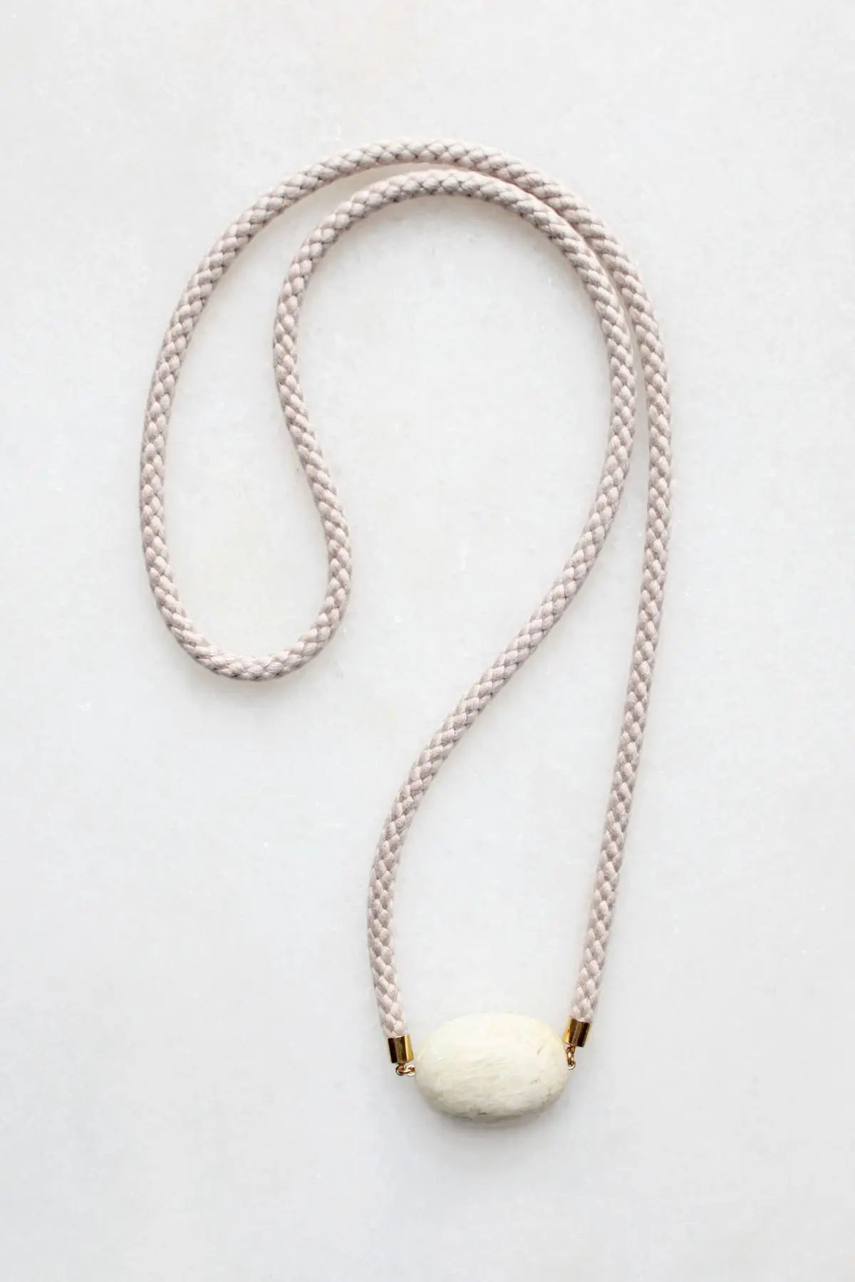 Braided Rope and Marble Necklace