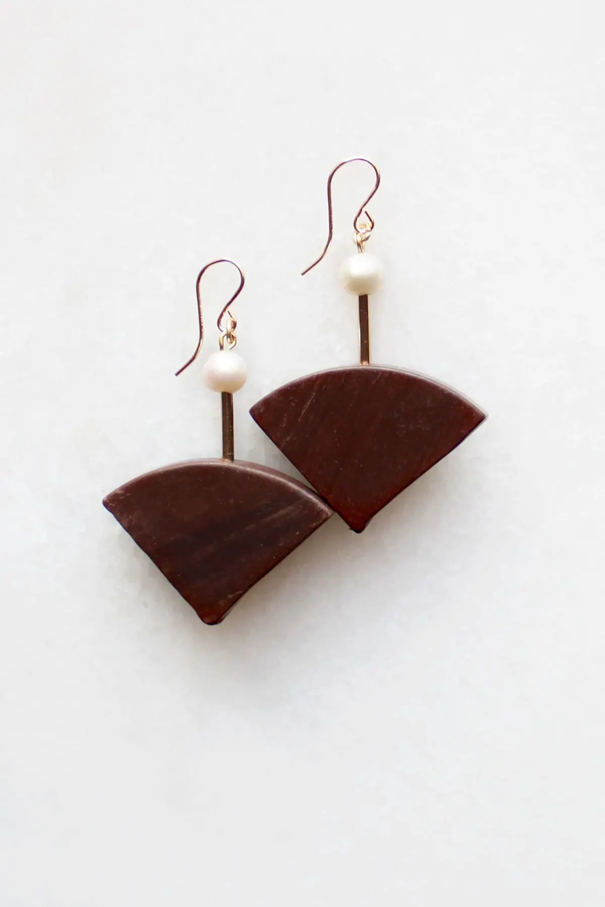 Marble and Pearl Earrings