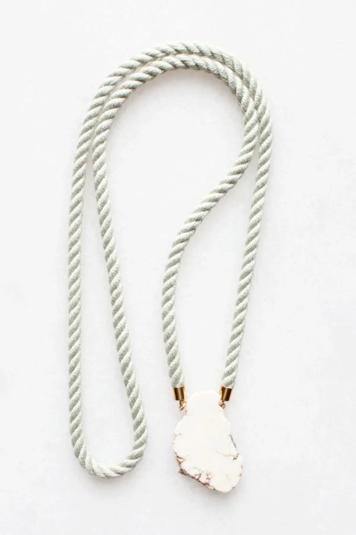 Natural Magnesite and Rope Necklace