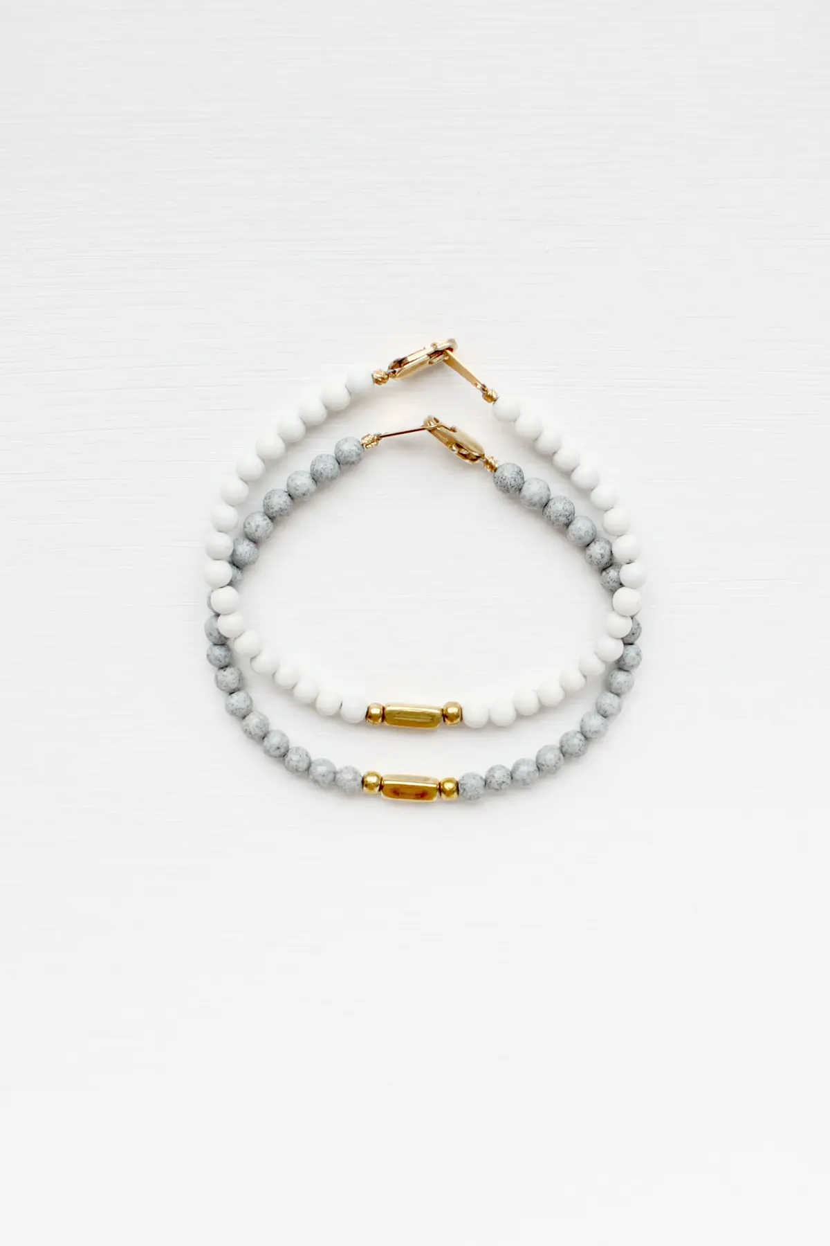 Feldspar and Brass Bracelet Set