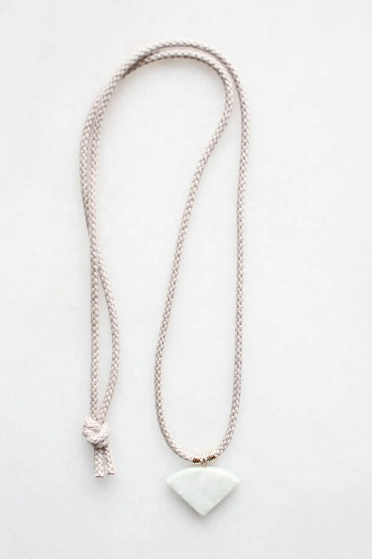 Braided Cord and Marble Necklace - 14kt gold fill