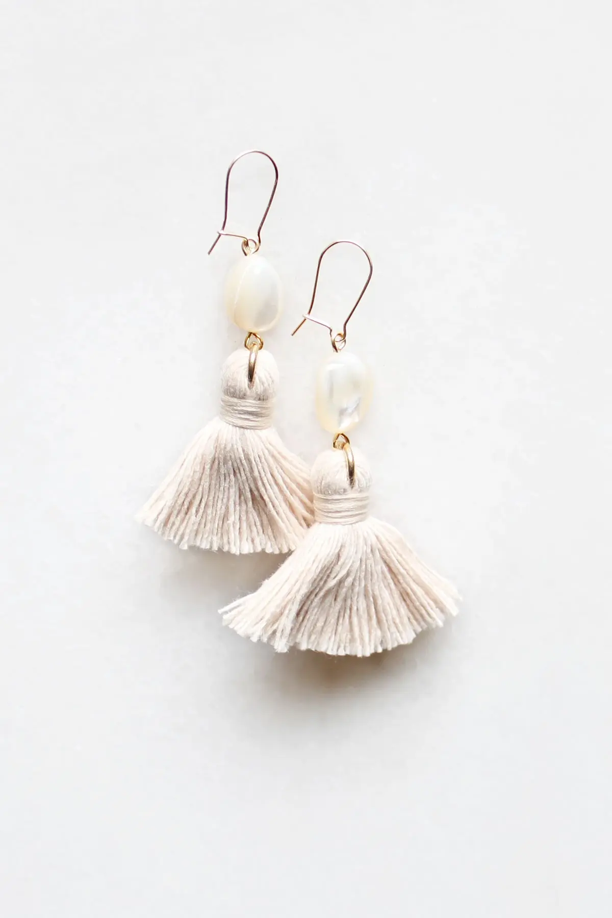 Mother of Pearl Tassel Earrings - Small