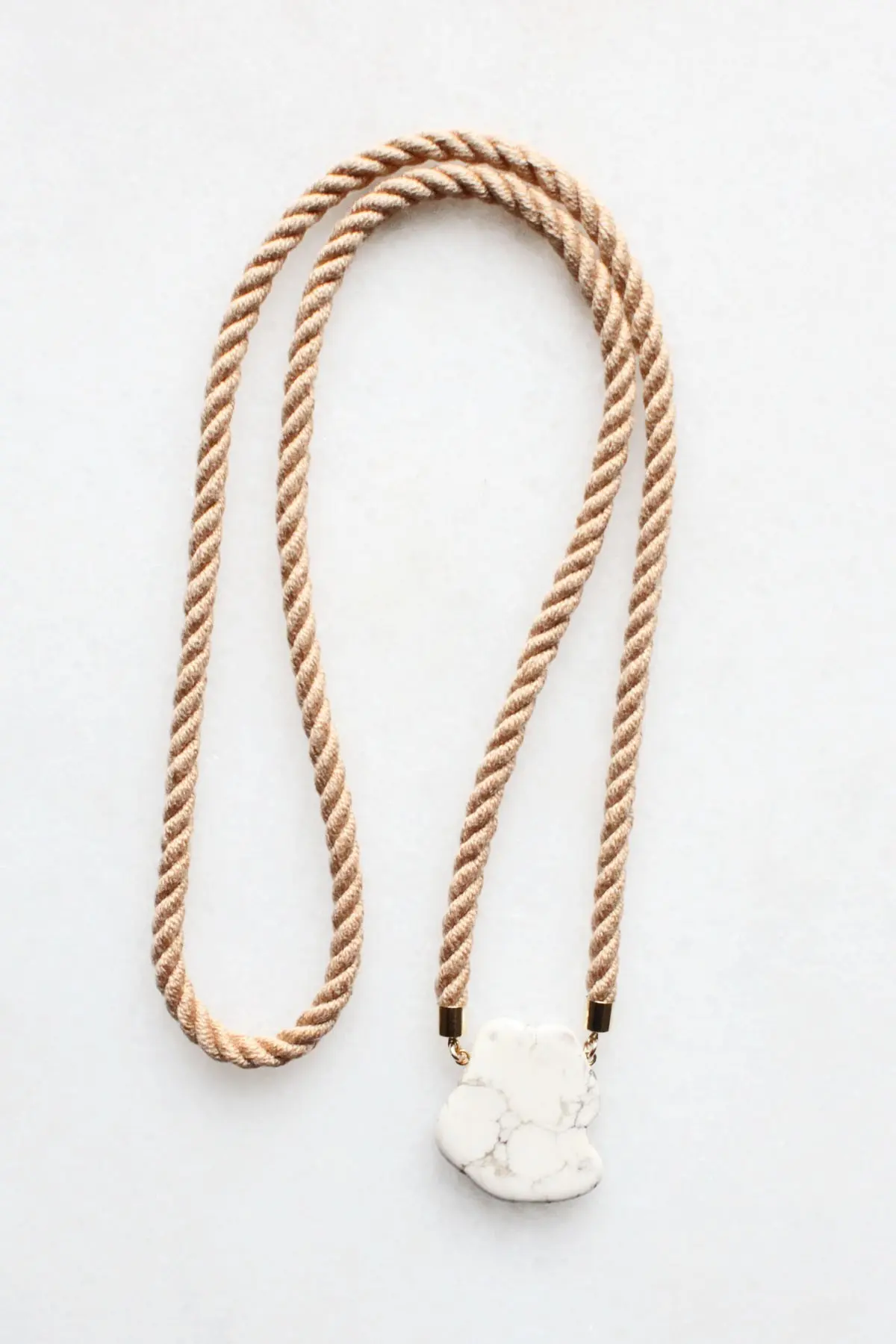 Natural Magnesite and Rope Necklace