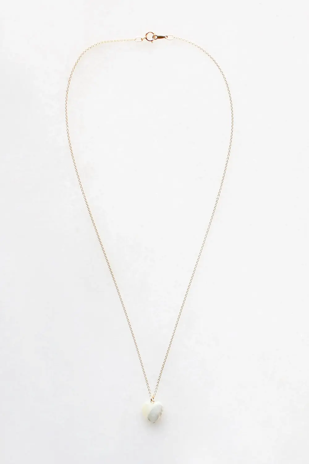 Mother of Pearl Heart Necklace - 14kt gold fill
