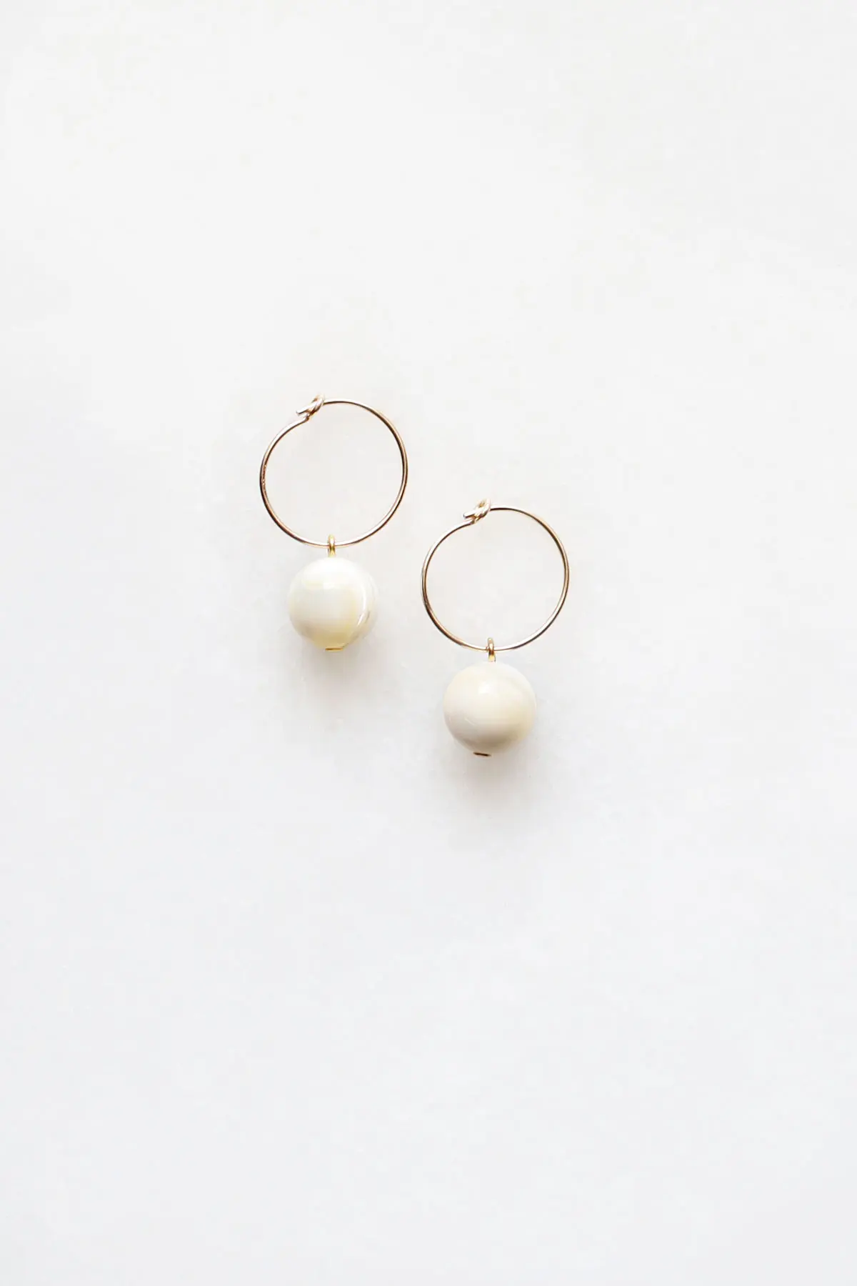 Mother of Pearl Hoop Earrings