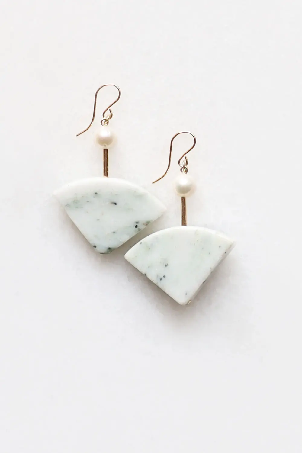 Marble and Pearl Earrings