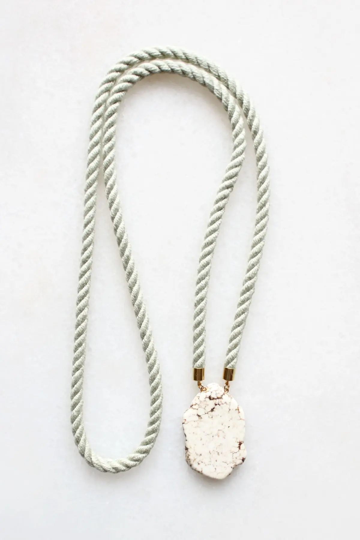 Natural Magnesite and Rope Necklace