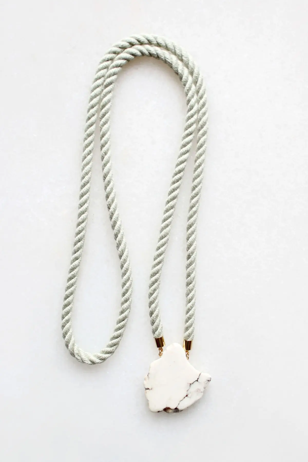Natural Magnesite and Rope Necklace