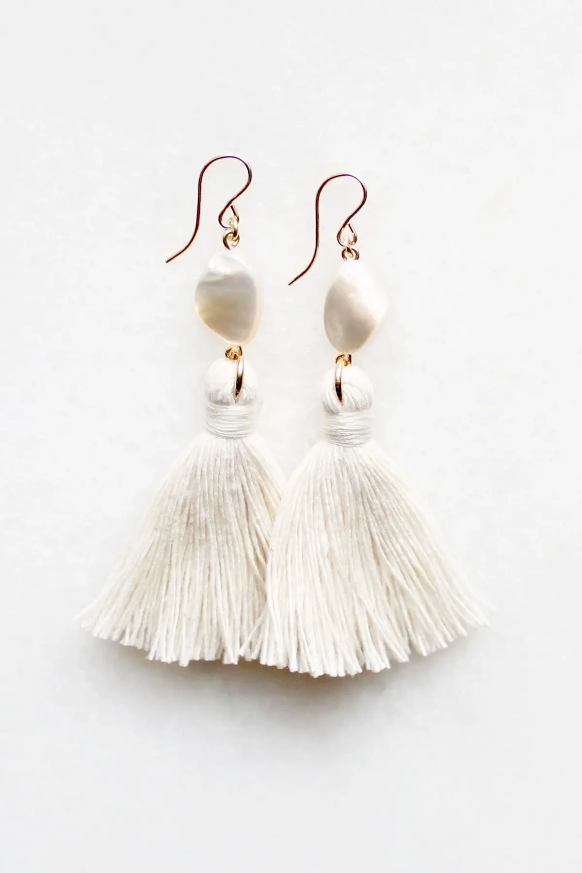 Mother of Pearl Tassel Earrings