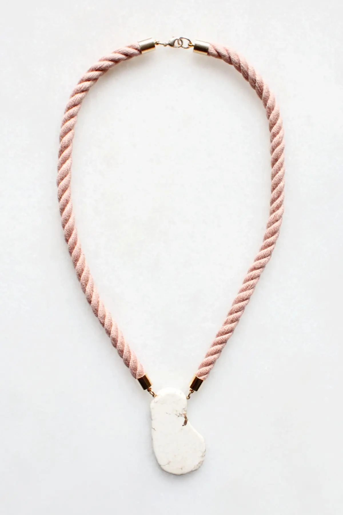 Natural Magnesite and Rope Necklace