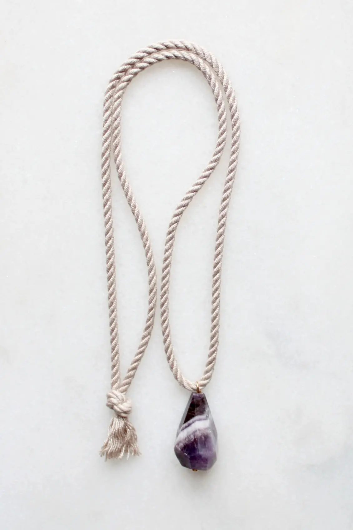 Amethyst and Rope Pendant