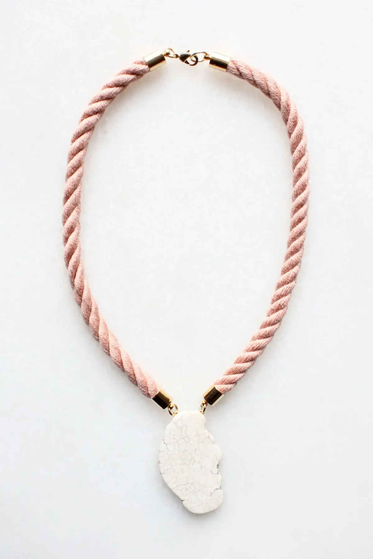 Natural Magnesite and Rope Necklace