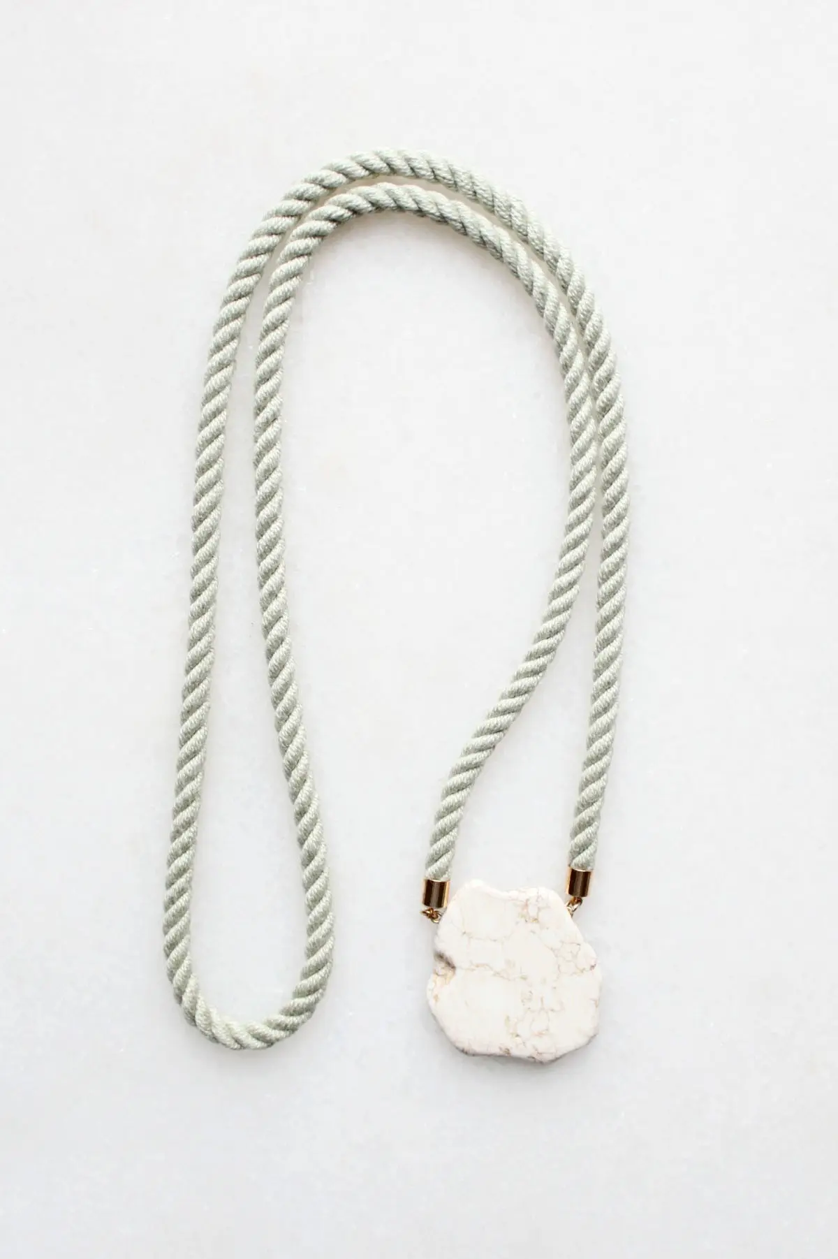 Natural Magnesite and Rope Necklace