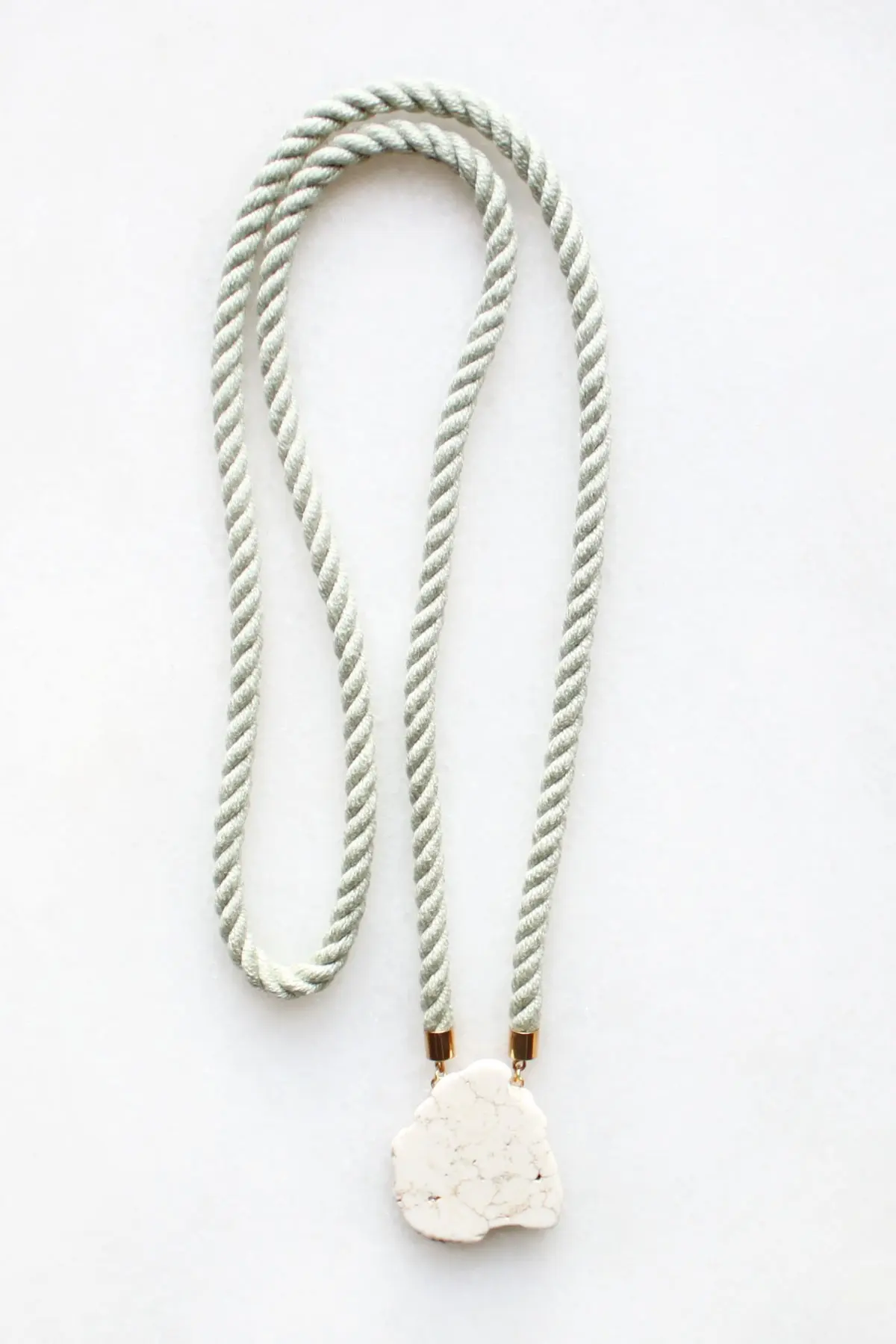 Natural Magnesite and Rope Necklace